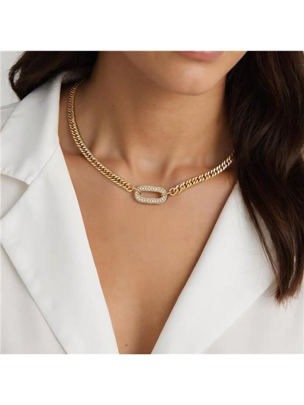 Chunky Gold Herringbone Style Necklace